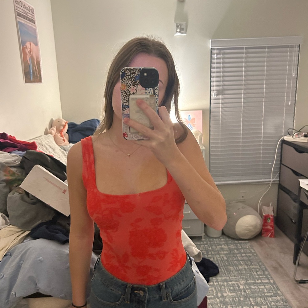 Red Free people body suit
